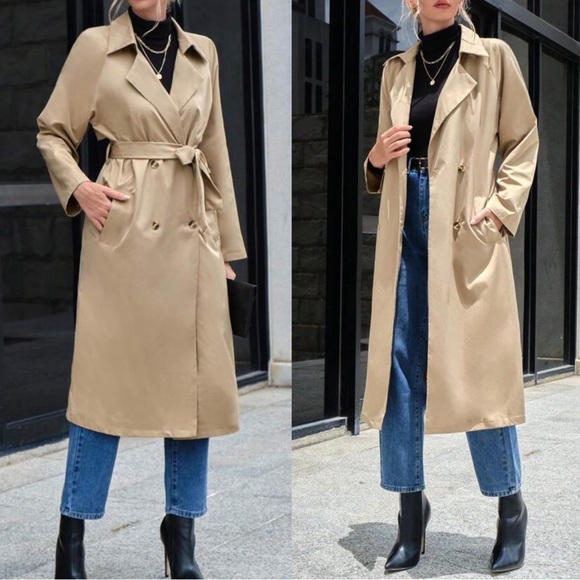 Jackets & Blazers - Classic Double Breasted Button Jacket Coat